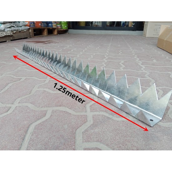 [Type 3] Home Store Galvanised Security Wall Fencing Spikes 1.25M (L) x 80MM (W) x 75MM (H) x 2MM (T)