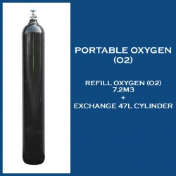 Gas Refill Compressed Oxygen 7.2m3 + Exchange 47L Seamless Steel Cylinder