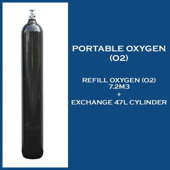Gas Refill Compressed Oxygen 7.2m3 + Exchange 47L Seamless Steel Cylinder Gas Refill Compressed Oxygen 7.2m3 + Exchange 47L Seamless Steel Cylinder