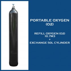 Gas Refill Compressed Oxygen 10.7m3 + Exchange 50L Seamless Steel Cylinder