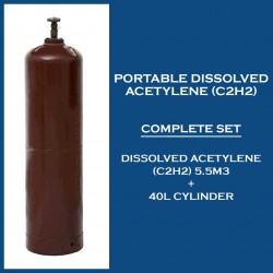 Gas 40L Welded Steel Cylinder With Dissolved Acetylene 5.5M3