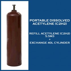 Gas Refill Dissolved Acetylene 5.5M3 + Exchange 40L Welded Steel Cylinder Gas Refill Dissolved Acetylene 5.5M3 + Exchange 40L Welded Steel Cylinder