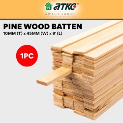 Home Store Pine Wood Timber (Solid Timber Flooring) Smooth Rectangular Planed Surfaced Four Sides (S4S) 10MM (T) x 45MM (W) x 2400MM (L)
