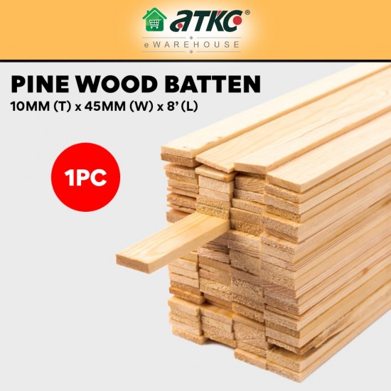 Home Store Pine Wood Timber (Solid Timber Flooring) Smooth Rectangular Planed Surfaced Four Sides (S4S) 10MM (T) x 45MM (W) x 2400MM (L) Home Store Pine Wood Timber (Solid Timber Flooring) Smooth Rectangular Planed Surfaced Four Sides (S4S) 10MM (T) x 45MM (W) x 2400MM (L)