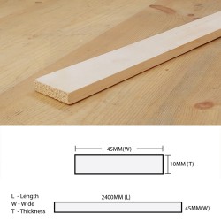 Home Store Pine Wood Timber (Solid Timber Flooring) Smooth Rectangular Planed Surfaced Four Sides (S4S) 10MM (T) x 45MM (W) x 2400MM (L) Home Store Pine Wood Timber (Solid Timber Flooring) Smooth Rectangular Planed Surfaced Four Sides (S4S) 10MM (T) x 45MM (W) x 2400MM (L)