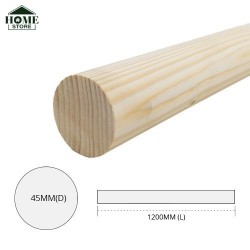 Home Store Pine Wood Timber Smooth Planed Round Dowel 45MM (D) x 1200MM (L) 