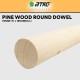 Home Store Pine Wood Timber Smooth Planed Round Dowel 70MM (D) x 1800MM (L) Home Store Pine Wood Timber Smooth Planed Round Dowel 70MM (D) x 1800MM (L)