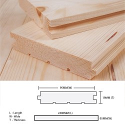 Home Store Pine Wood Timber Solid Timber Flooring 19MM (T) x 95MM (W) x 2400MM (L)