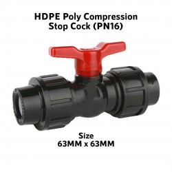 High Density Polyethylene HDPE Poly Compression Stop Cock (PN16) 63MM