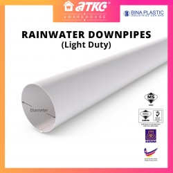 [SIRIM] Bina Plastic UPVC Rainwater Downpipe Light Duty 82MM/ 110MM/ 160MM (D) x 5.8M (L)