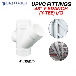 Bina Plastic UPVC Fittings 45° Y-Branch (Y-Tee) With I/O 4" 110MM