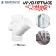 Bina Plastic UPVC Fittings 45° Y-Branch (Y-Tee) With I/O 4" 110MM Bina Plastic UPVC Fittings 45° Y-Branch (Y-Tee) With I/O 4" 110MM