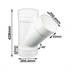 Bina Plastic UPVC Fittings 45° Y-Branch (Y-Tee) 8" 200MM