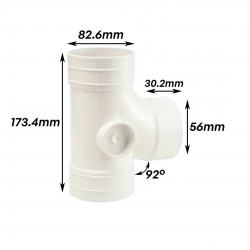 Bina Plastic UPVC Fittings Equal Single Branch 3" x 2" (82MM x 56MM)