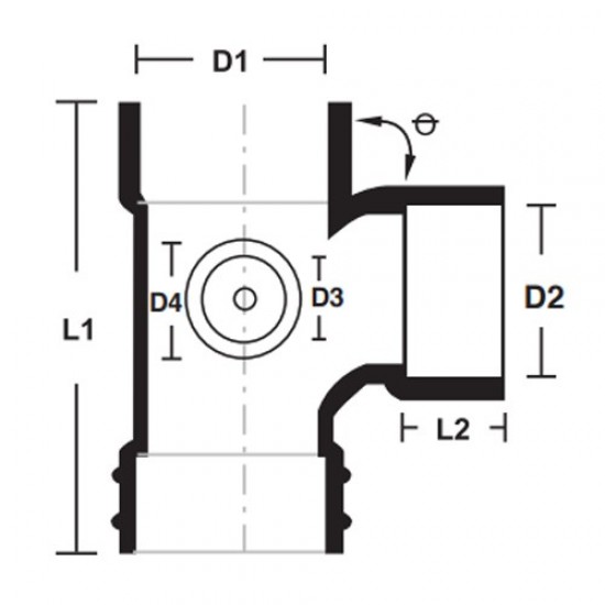 Bina Plastic UPVC Fittings Equal Single Branch 3" x 2" (82MM x 56MM) Bina Plastic UPVC Fittings Equal Single Branch 3" x 2" (82MM x 56MM)