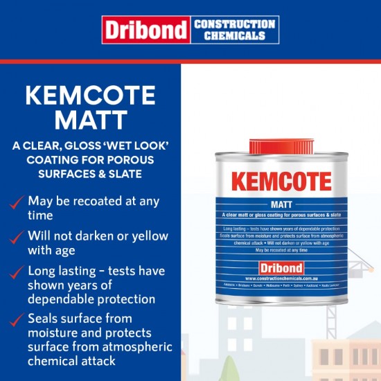 Dribond Kemcote Matt Clear Matt Coating For Porous Surfaces & Slate 20L