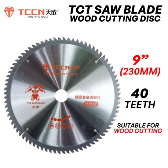 TCCN TCT Saw Blade Wood Cutting Disc 9'' (D) x 40T
