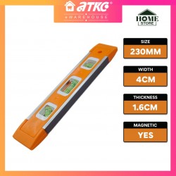 Home Store HT-C93 Torpedo Level Magnetic Mini Aluminium Metal Frame Spirit Level Orange 9'' (230MM)
