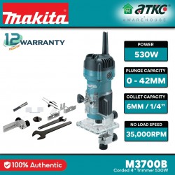 Makita M3700B Trimmer 6MM (1/4") 530W