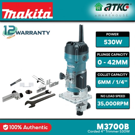 Makita M3700B Trimmer 6MM (1/4") 530W Makita M3700B Trimmer 6MM (1/4") 530W