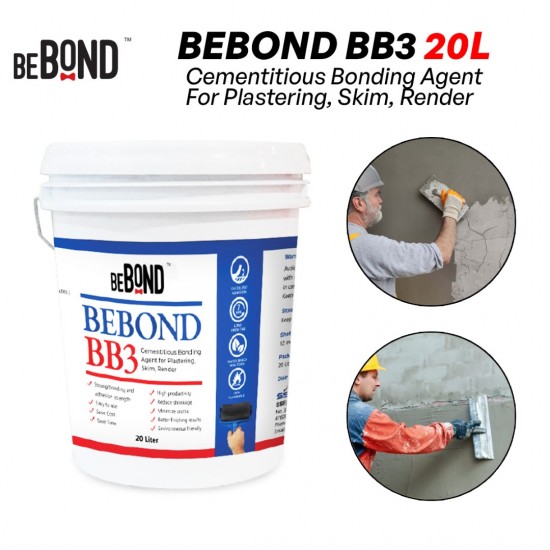Bebond BB3 Cementitious Bonding Agent For Plastering, Skim & Render 20L Bebond BB3 Cementitious Bonding Agent For Plastering, Skim & Render 20L