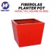 Mui Fatt Tall Square XS Fiberglass Planter Pot 430MM (Top) x 340MM (Base) x 330MM (H) - Red Mui Fatt Tall Square XS Fiberglass Planter Pot 430MM (Top) x 340MM (Base) x 330MM (H) - Red