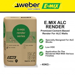 E.Mix ALC Render Premixed Cement-Based Render For External ALC Walls 40KG (GREY)