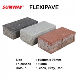 Sunway Flexipave Interlocking Concrete Pavers 198MM (L) x 98MM (W) x 60MM (T) - 1PC Sunway Flexipave Interlocking Concrete Pavers 198MM (L) x 98MM (W) x 60MM (T) - 1PC
