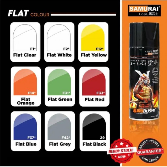 Samurai Paint Flat Colour F1 Flat Clear 400ML