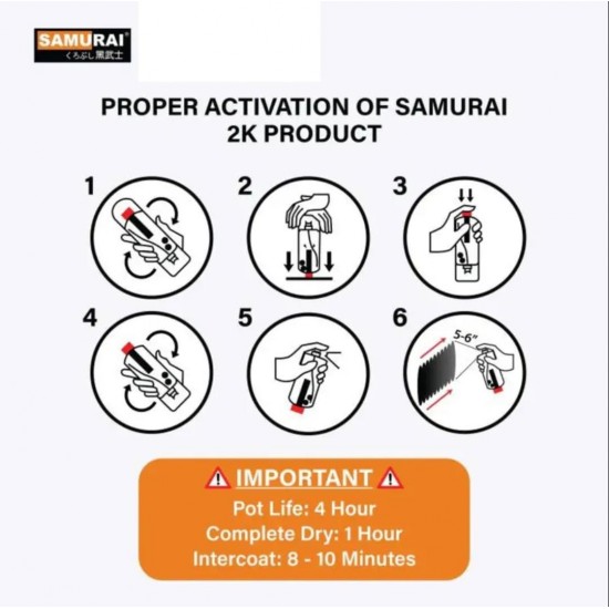 Samurai Paint 2K Coat 2K05 Epoxy Metal Primer Red Oxide 400ML
