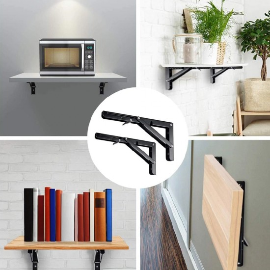 Bosco Adjustable Wall Mounted Folding Shelf L-Bracket (2PCS/SET) - 8"/10"/12"/14"/16"/18"/20" Bosco Adjustable Wall Mounted Folding Shelf L-Bracket (2PCS/SET) - 8"/10"/12"/14"/16"/18"/20"