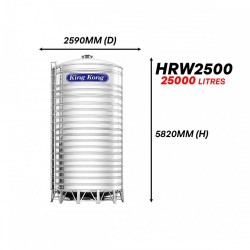 King Kong HRW2500 Vertical Round Bottom With Stand Stainless Steel Water Tank 25000L/5500G