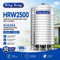 King Kong HRW2500 Vertical Round Bottom With Stand Stainless Steel Water Tank 25000L/5500G