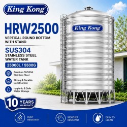 King Kong HRW2500 Vertical Round Bottom With Stand Stainless Steel Water Tank 25000L/5500G