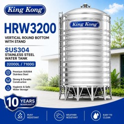 King Kong HRW3200 Vertical Round Bottom With Stand Stainless Steel Water Tank 32000L/7100G