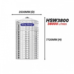 King Kong HSW3800 Vertical Round Bottom With Stand Stainless Steel Water Tank 38000L/8400G