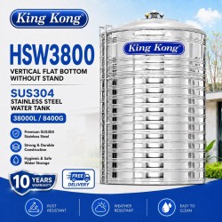 King Kong HSW3800 Vertical Round Bottom With Stand Stainless Steel Water Tank 38000L/8400G