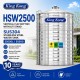 King Kong HSW2500 Vertical Round Bottom With Stand Stainless Steel Water Tank 25000L/5500G King Kong HSW2500 Vertical Round Bottom With Stand Stainless Steel Water Tank 25000L/5500G