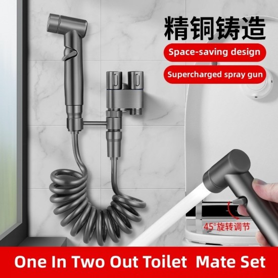 Home Store Brass + ABS Multi-Functional Double Faucet Toilet Bidet Sprayer Gun Set 1/2''