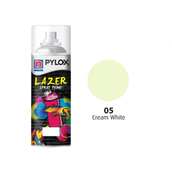Nippon Pylox Lazer Spray Paint Solid Colour 05 Cream White 400cc Nippon Pylox Lazer Spray Paint Solid Colour 05 Cream White 400cc