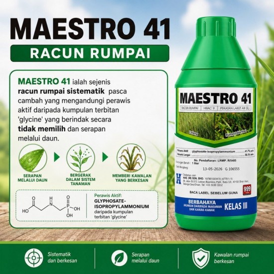 1L Maestro 41 Racun Rumput (Kelas III) 1L Maestro 41 Racun Rumput (Kelas III)