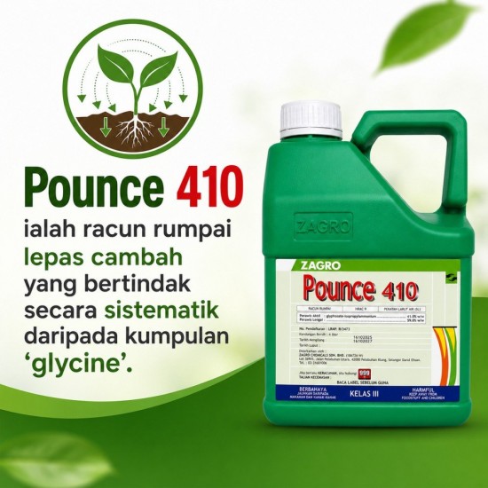 4L Pounce 410 Racun Rumput/Racun Rumpai (Kelas III) 4L Pounce 410 Racun Rumput/Racun Rumpai (Kelas III)