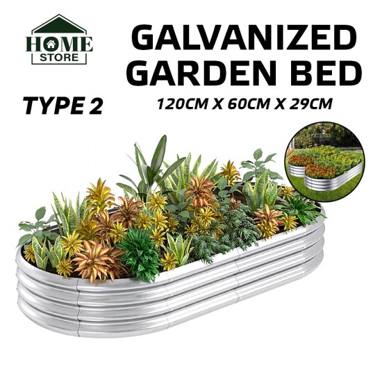 Home Store Type 2 Galvanized Raised Garden Bed 1200MM (L) x 600MM (W) x 290MM (H) - Oblong Home Store Type 2 Galvanized Raised Garden Bed 1200MM (L) x 600MM (W) x 290MM (H) - Oblong