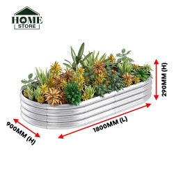 Home Store Type 3 Galvanized Raised Garden Bed 1800MM (L) x 900MM (W) x 290MM (H) - Oblong Home Store Type 3 Galvanized Raised Garden Bed 1800MM (L) x 900MM (W) x 290MM (H) - Oblong