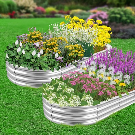 Home Store Type 4 Galvanized Raised Garden Bed 2400MM (L) x 900MM (W) x 290MM (H) - Oblong