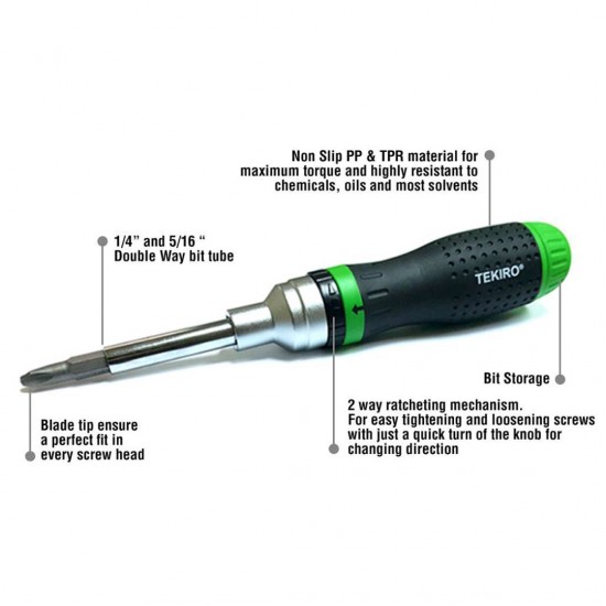 Tekiro SD-IS1465 19 in 1 Interchangeable Screwdriver Set Tekiro SD-IS1465 19 in 1 Interchangeable Screwdriver Set