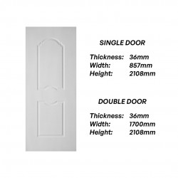 Frontiera SBD-MD-001 2P Horizon Moulded Door Series Single Door/ Double Equal Door (With Primer Coating Only) Frontiera SBD-MD-001 2P Horizon Moulded Door Series Single Door/ Double Equal Door (With Primer Coating Only)