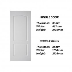 Frontiera SBD-MD-002 2P Caspian Moulded Door Series Single Door/ Double Equal Door (With Primer Coating Only) Frontiera SBD-MD-002 2P Caspian Moulded Door Series Single Door/ Double Equal Door (With Primer Coating Only)