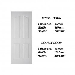 Frontiera SBD-MD-006 4P Oceanic Moulded Door Series Single Door/ Double Equal Door (With Primer Coating Only) Frontiera SBD-MD-006 4P Oceanic Moulded Door Series Single Door/ Double Equal Door (With Primer Coating Only)