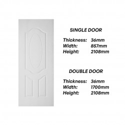Frontiera SBD-MD-009 3P Oval Moulded Door Series Single Door/ Double Equal Door (With Primer Coating Only) Frontiera SBD-MD-009 3P Oval Moulded Door Series Single Door/ Double Equal Door (With Primer Coating Only)